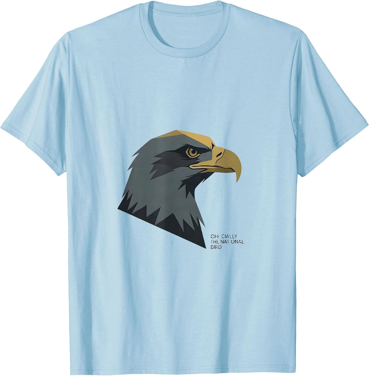 Men's Officially The National Bird Minimalist Bald Eagle Faith T-Shirt - Baby Blue