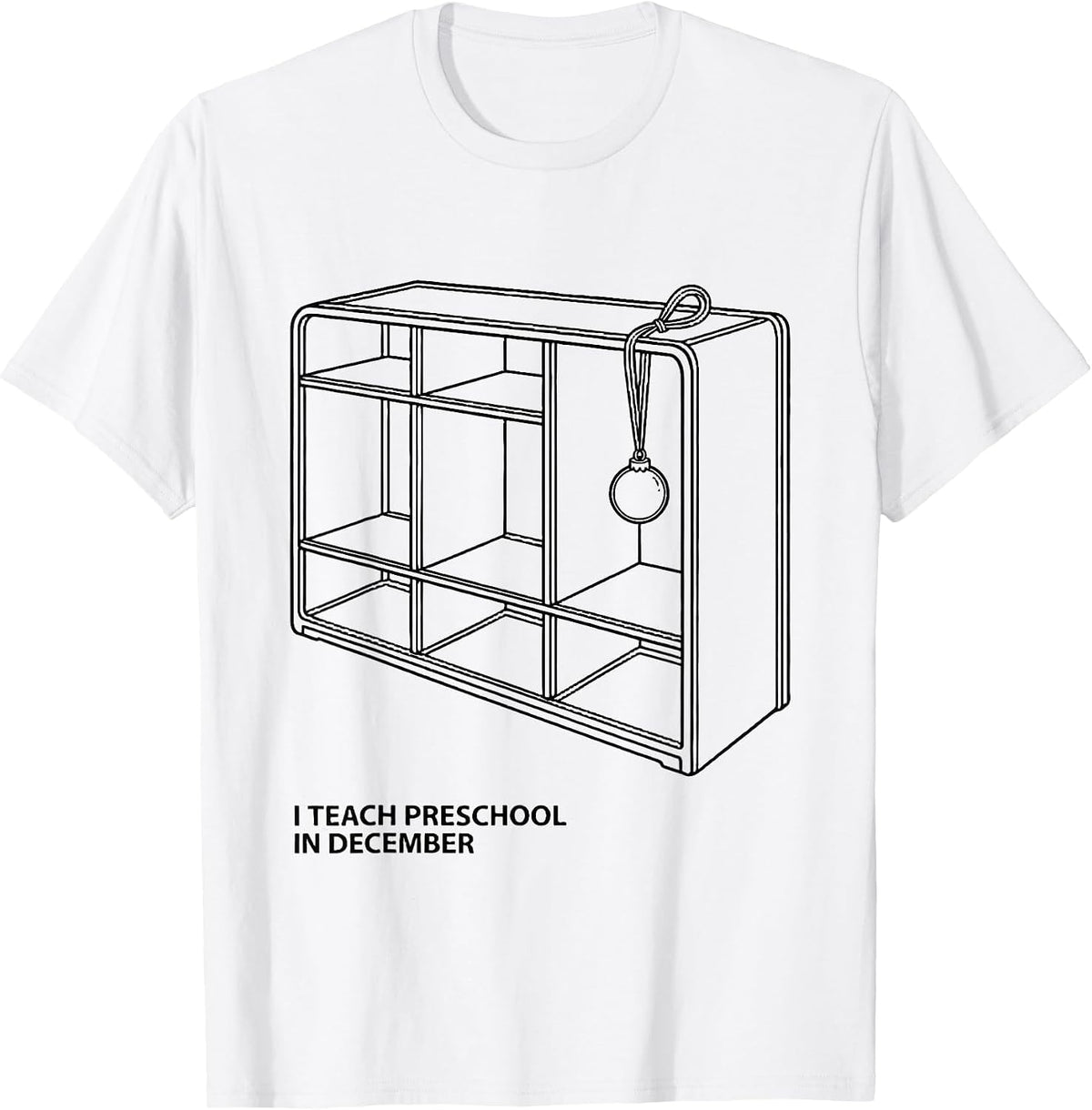 Men's I Teach Preschool In December Funny Teacher Christmas Humor T-Shirt - White