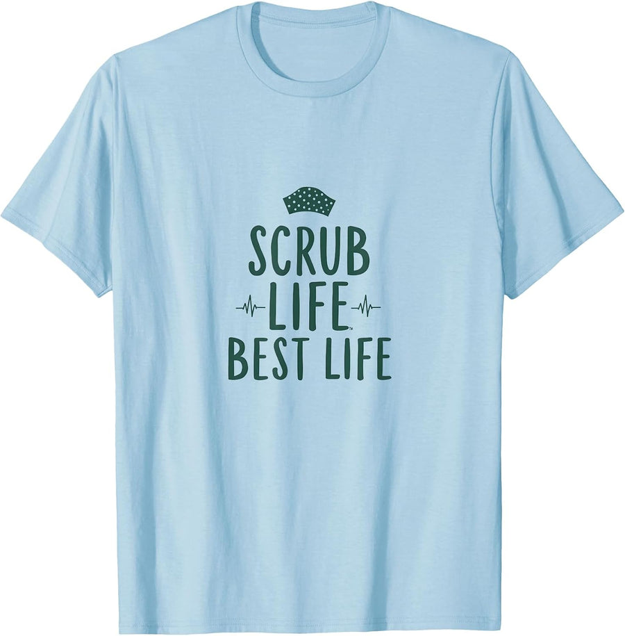 Scrub Life Best Life Nurse Pride Design T-Shirt - Baby Blue