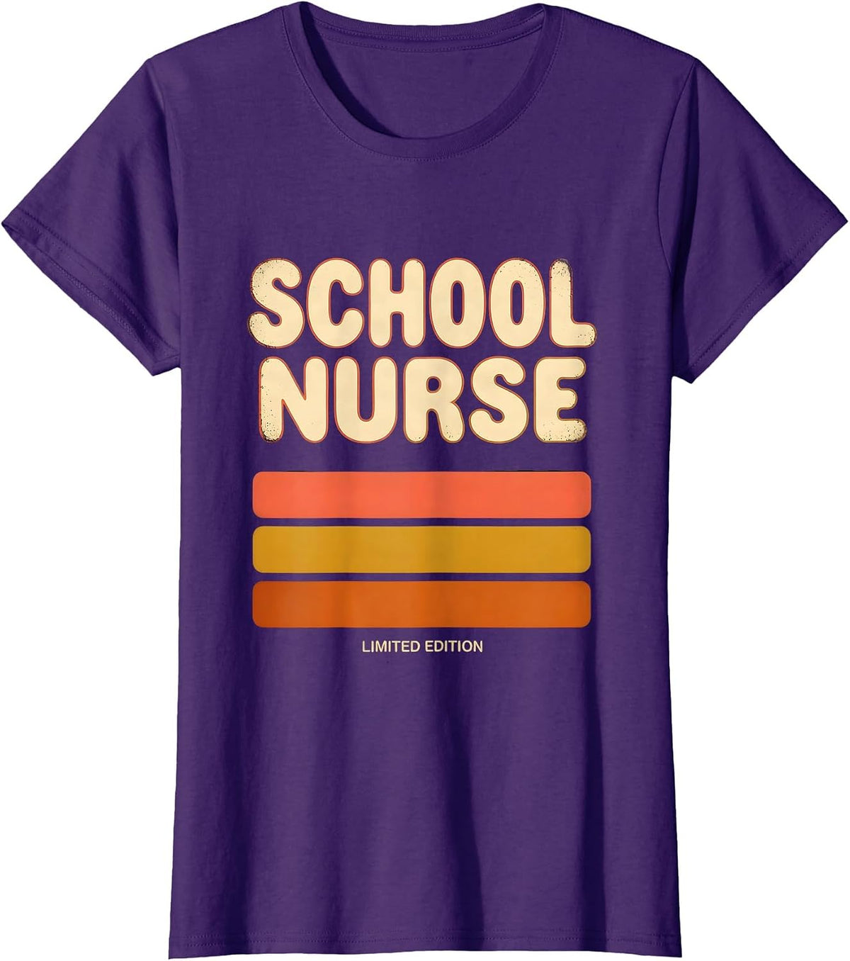 Women's SCHOOL NURSE LIMITED EDITION Funny Job Title Profession T-Shirt - Purple