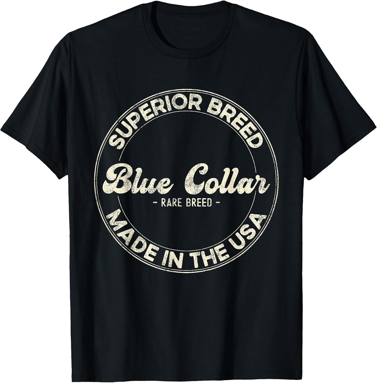 Superior Breed Blue Collar Rare Breed American Blue Collar T-Shirt - Black