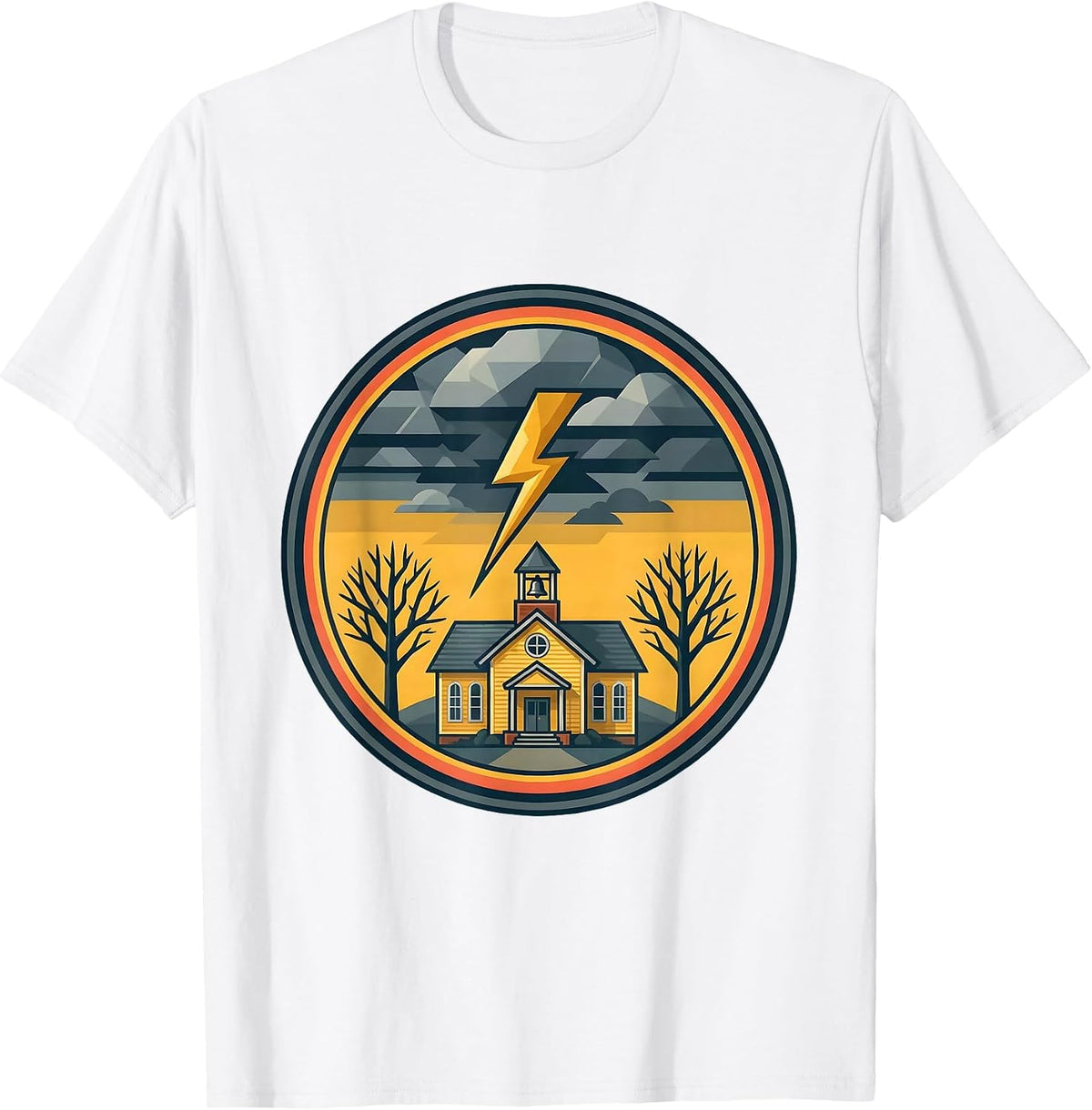 Men's Old Schoolhouse Stormy Sky Graphic Tee T-Shirt - White