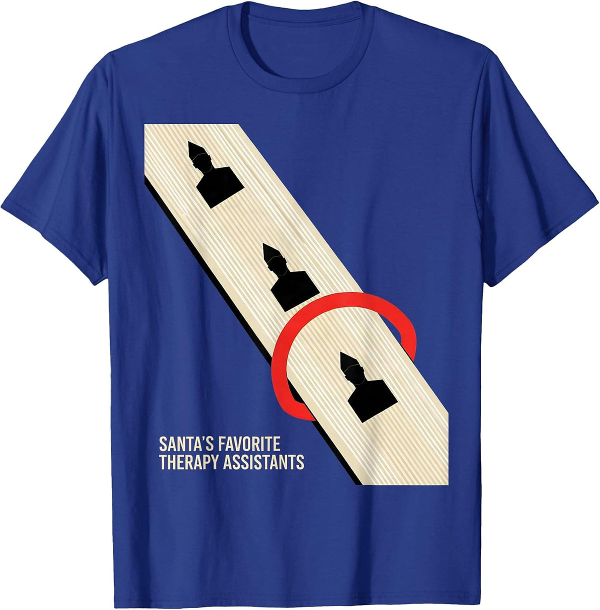 Men's Santa's Favorite Therapy Assistants Funny Physical Therapy T-Shirt - Royal Blue