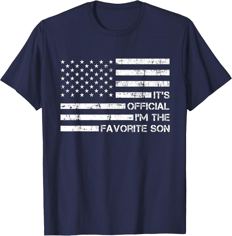 It's Official I'm The Favorite Son T-Shirt - Navy Blue