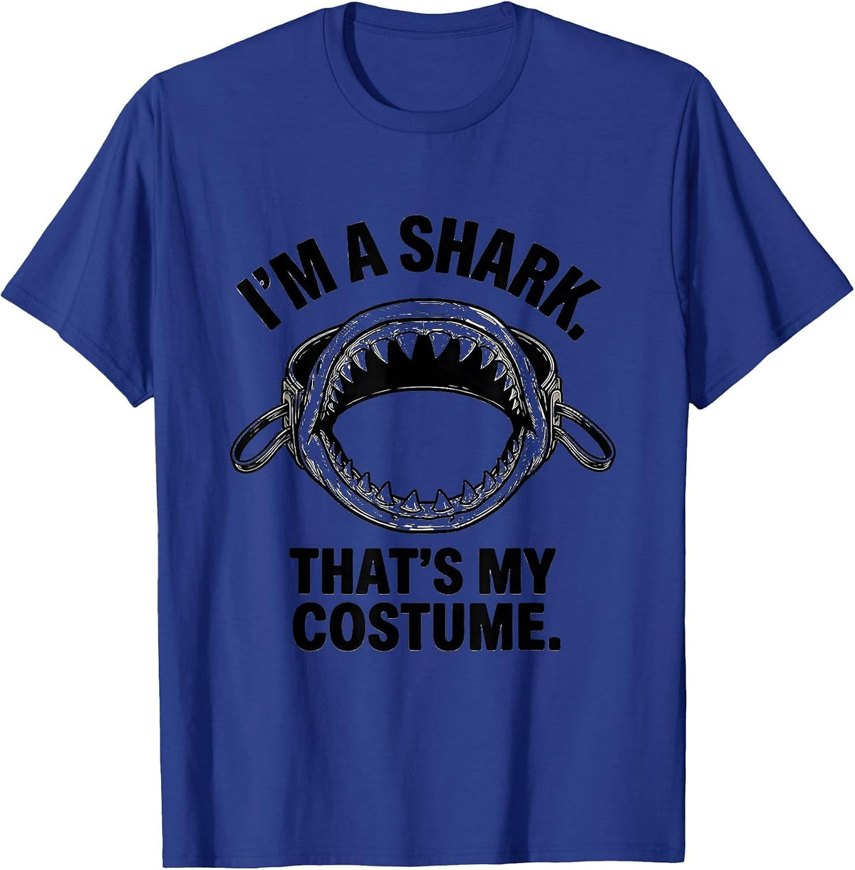 Men's I'm A Shark That's My Costume Funny Shark Jaw Halloween T-Shirt - Royal Blue