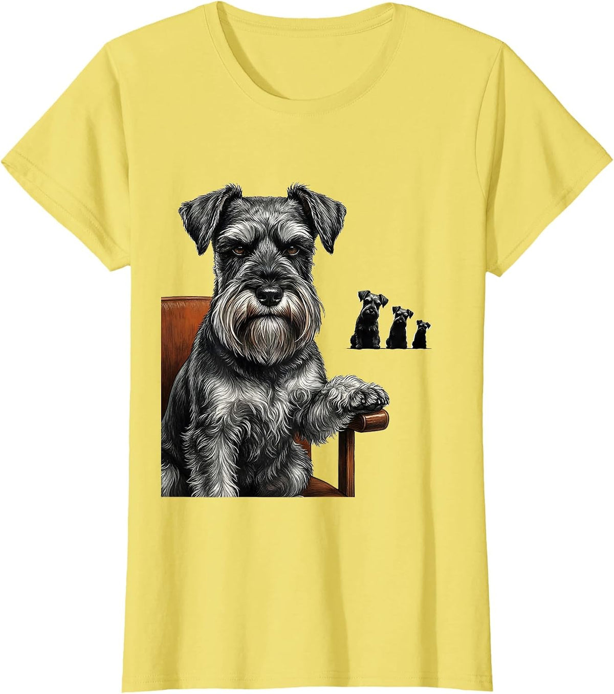 Women's Miniature Schnauzer Proud Dog Owner Humor T-Shirt - Lemon Yellow