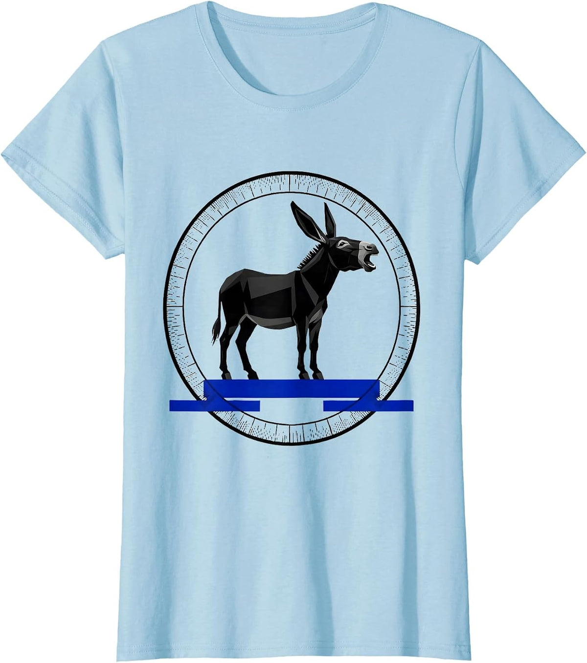 Geometric Donkey Meme Humor Halloween Costume T-Shirt - Baby Blue