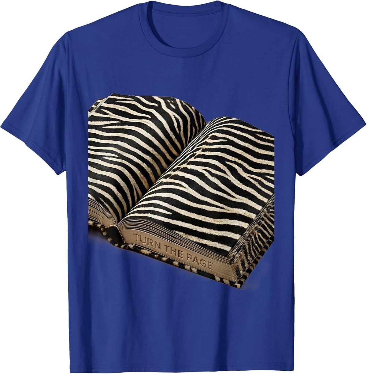 Turn the Page Book Lover Reading Design T-Shirt - Royal Blue