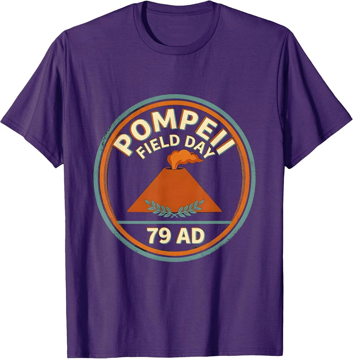 Men's Pompeii Field Day 79 AD Funny Volcano History Geography T-Shirt - Purple