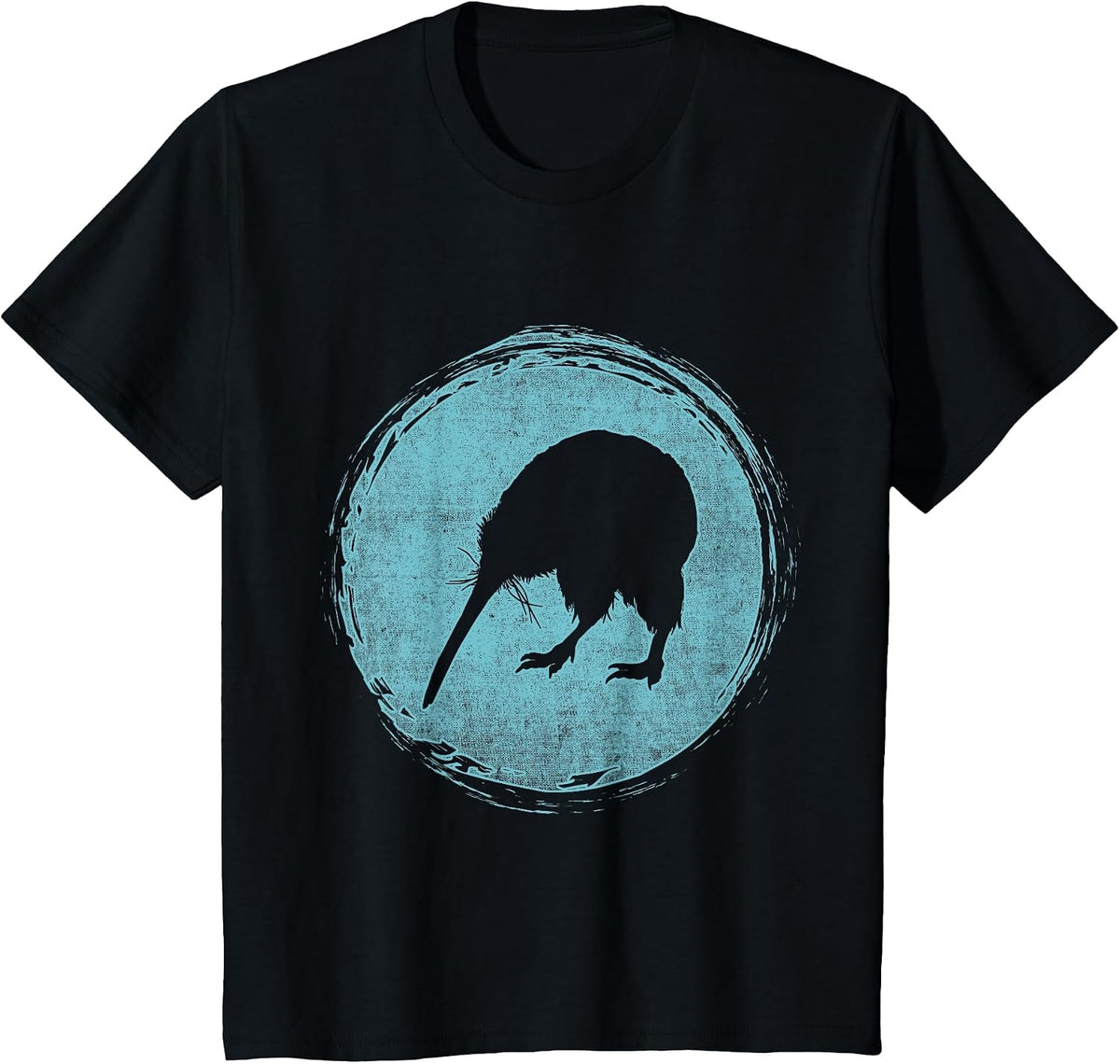 Retro Kiwi New Zealand T-Shirt - Black
