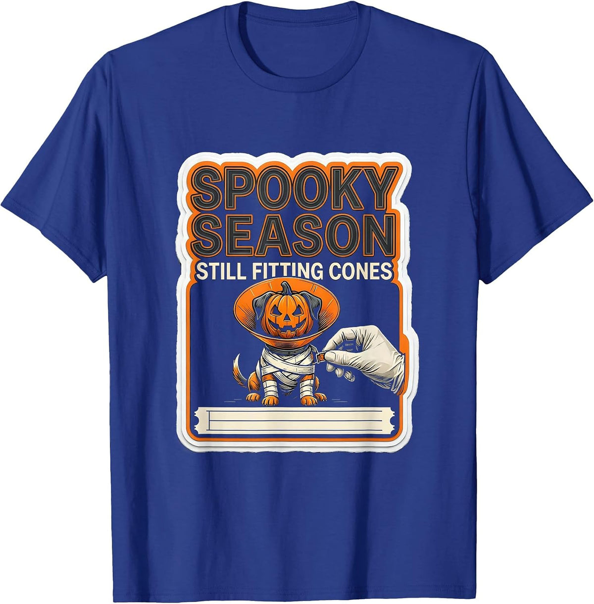 Spooky Season, Still Fitting Cones Funny Vet Tech Veterinary T-Shirt - Royal Blue