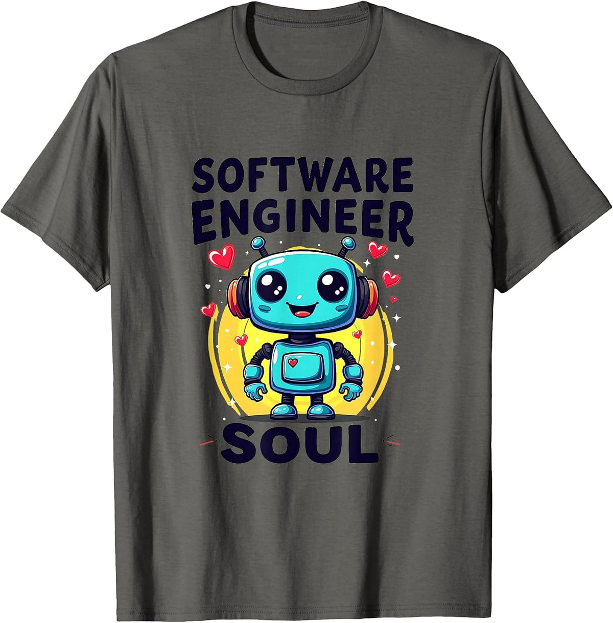 Software Engineer Soul Coding Life Design T-Shirt - Asphalt Grey