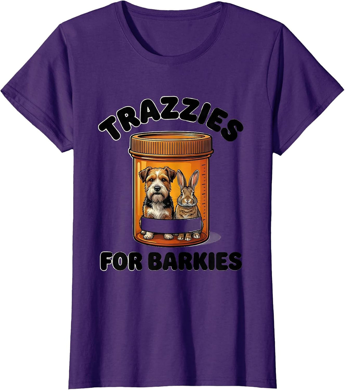 Women's Trazzies For Barkies Funny Vet Tech Veterinary Technician T-Shirt - Purple