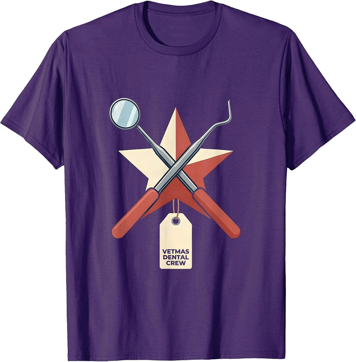 Vetmas Dental Crew Funny Vet Tech Christmas Veterinary Crew T-Shirt - Purple