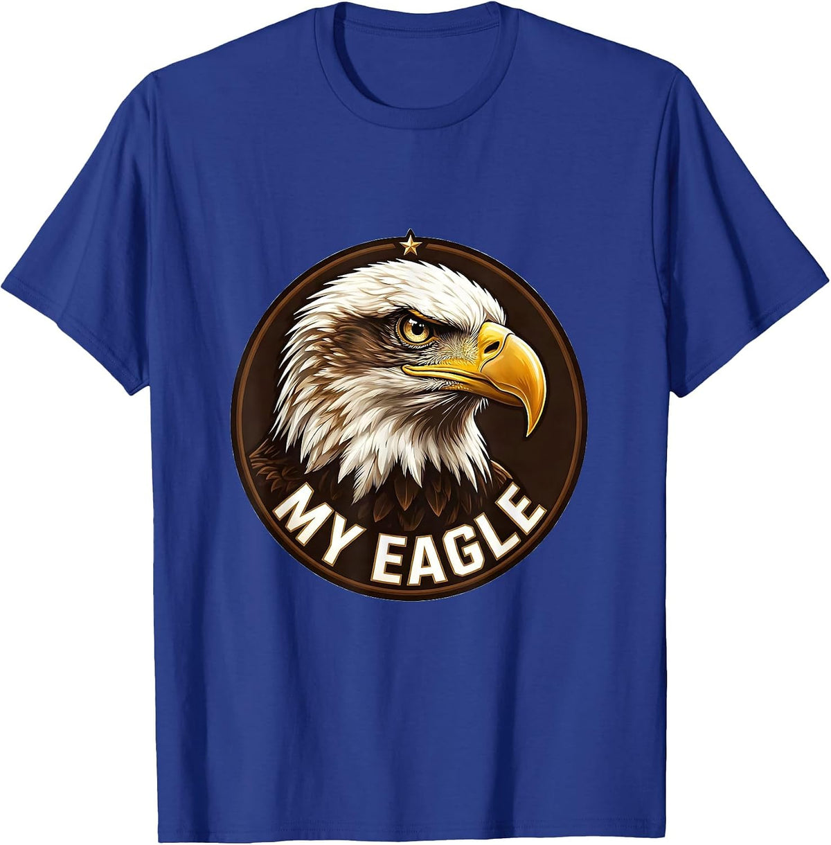 My Eagle Bald Eagle Mascot Fan Pride Family Humor T-Shirt - Royal Blue