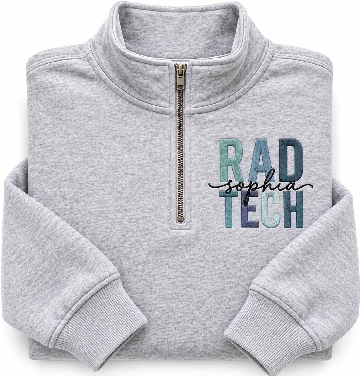 Custom Radiology Technologist Embroidered Quarter Zip Sweatshirt, X-Ray Tech Graduation Gifts, Radiology Department Gifts -