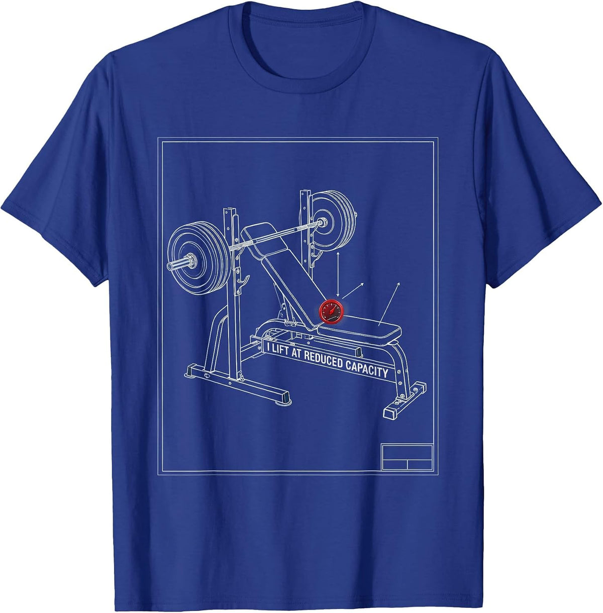 Men's I Lift At Reduced Capacity Funny Gym Weightlifting Workout T-Shirt - Royal Blue