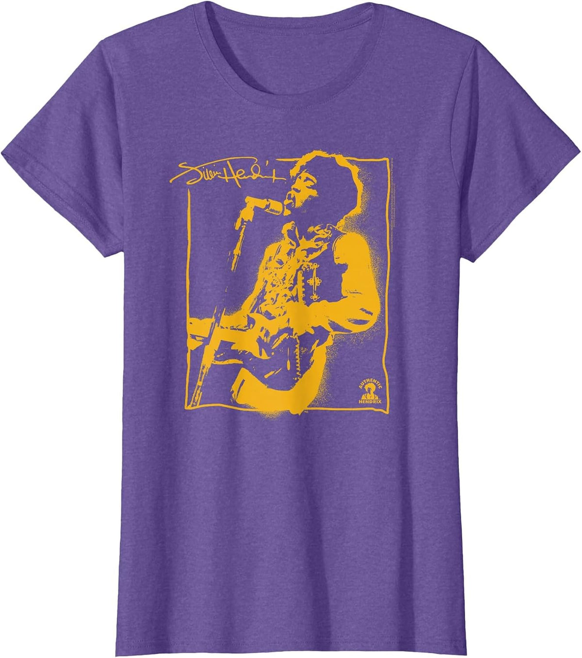 Jimi Hendrix Spray Paint Graffiti Portrait Vintage Band T-Shirt - Purple Heather