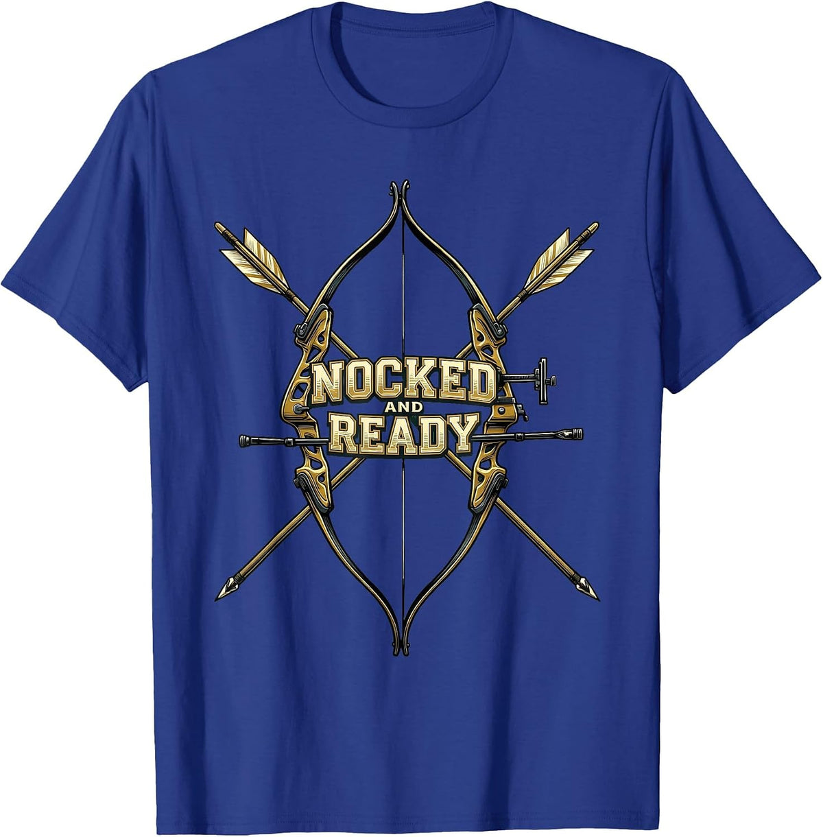 Nocked and Ready Archery Design T-Shirt - Royal Blue