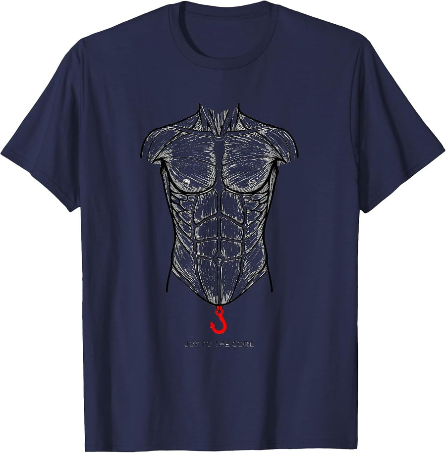 Joy To The Core Funny Physical Therapy Christmas Rehab Humor T-Shirt - Navy Blue