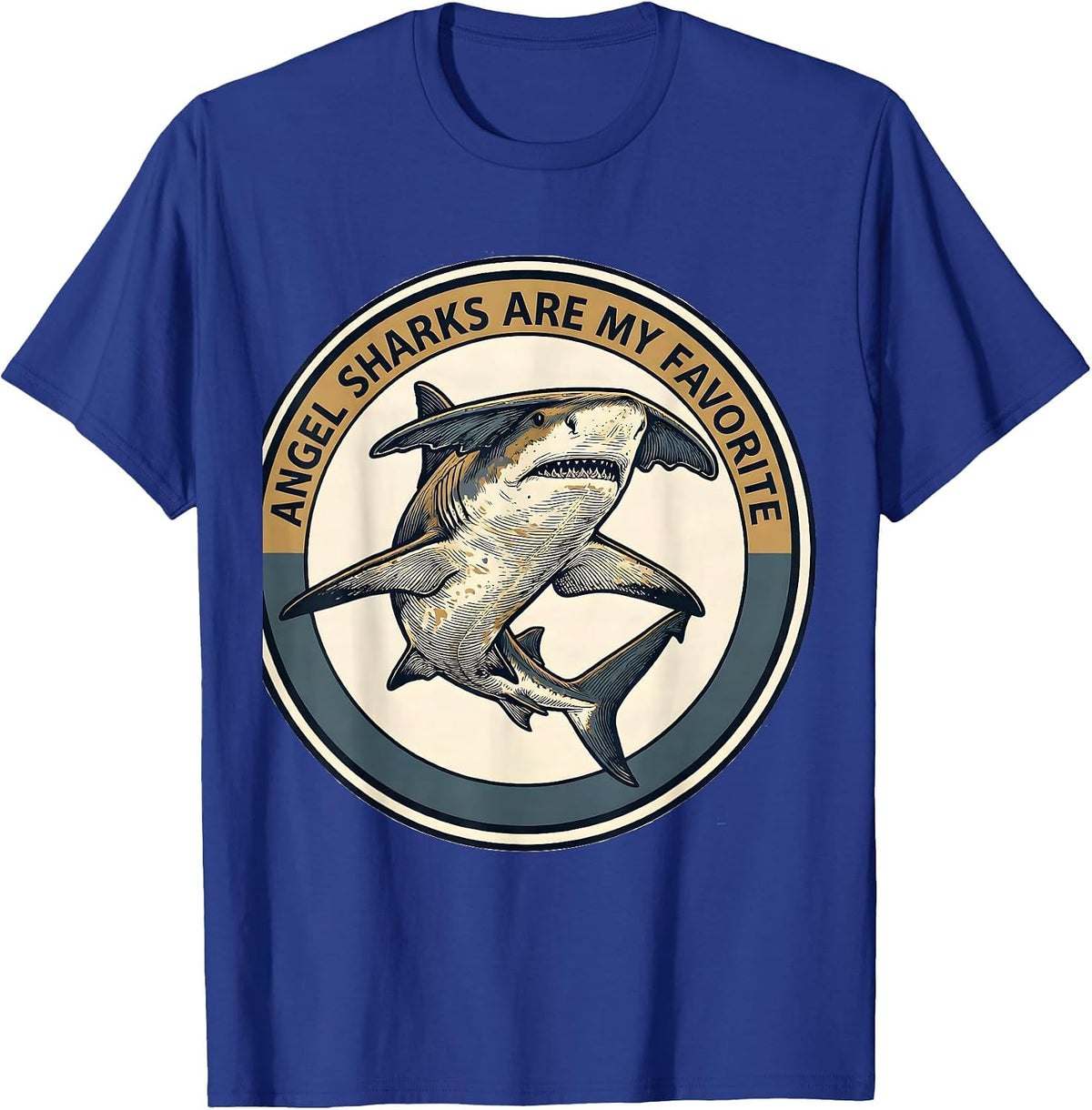 Men's Angel Sharks Are My Favorite Funny Ocean Wildlife Enthusiast T-Shirt - Royal Blue
