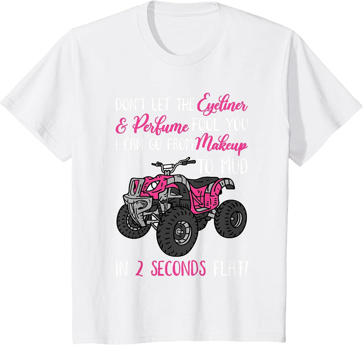 ATV Quad Bike Riding Girl for All-Terrain Four Wheeler T-Shirt - White