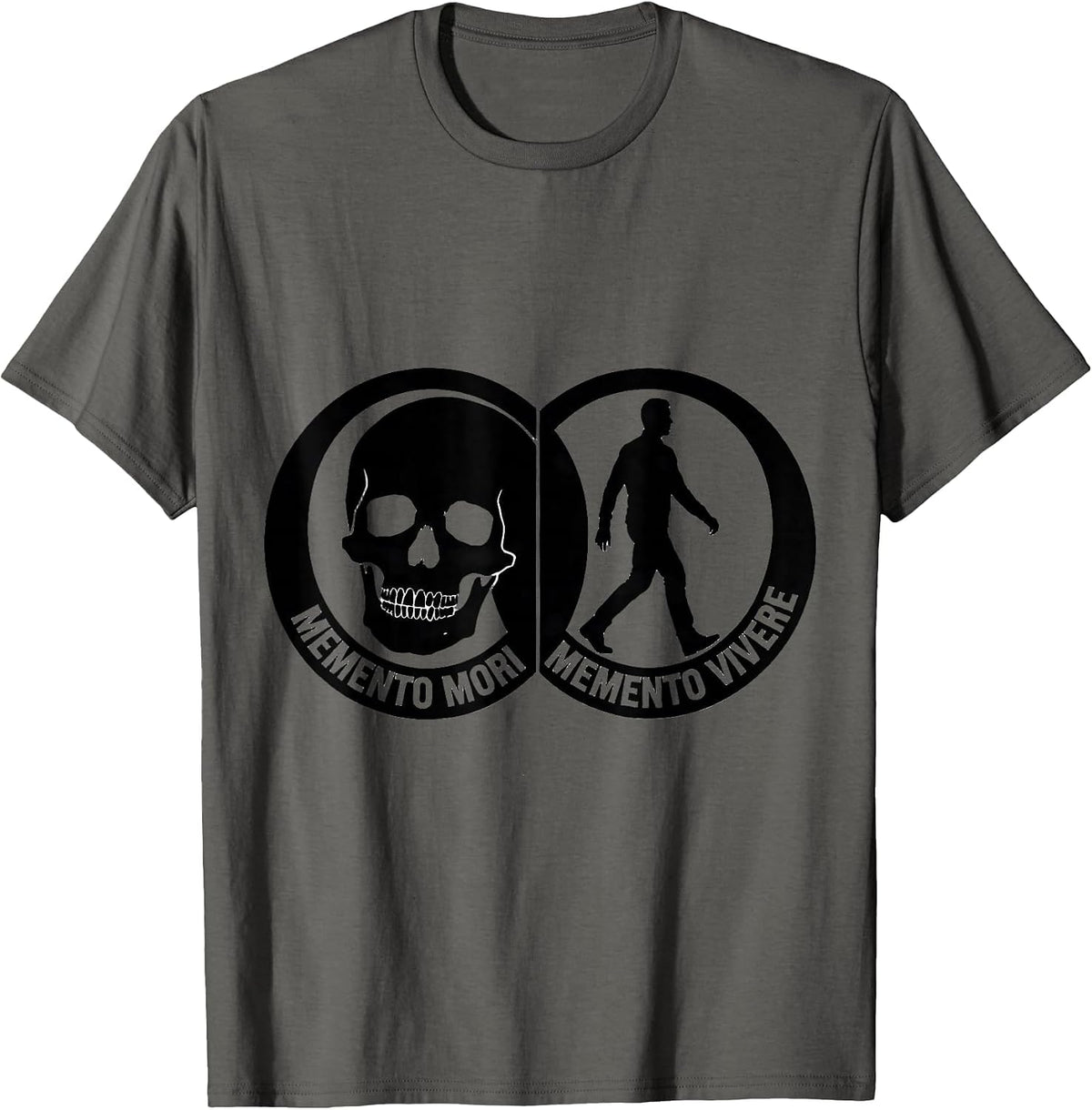 Memento Mori Memento Vivere Stoic Philosophy Marcus Aurelius T-Shirt - Asphalt Grey