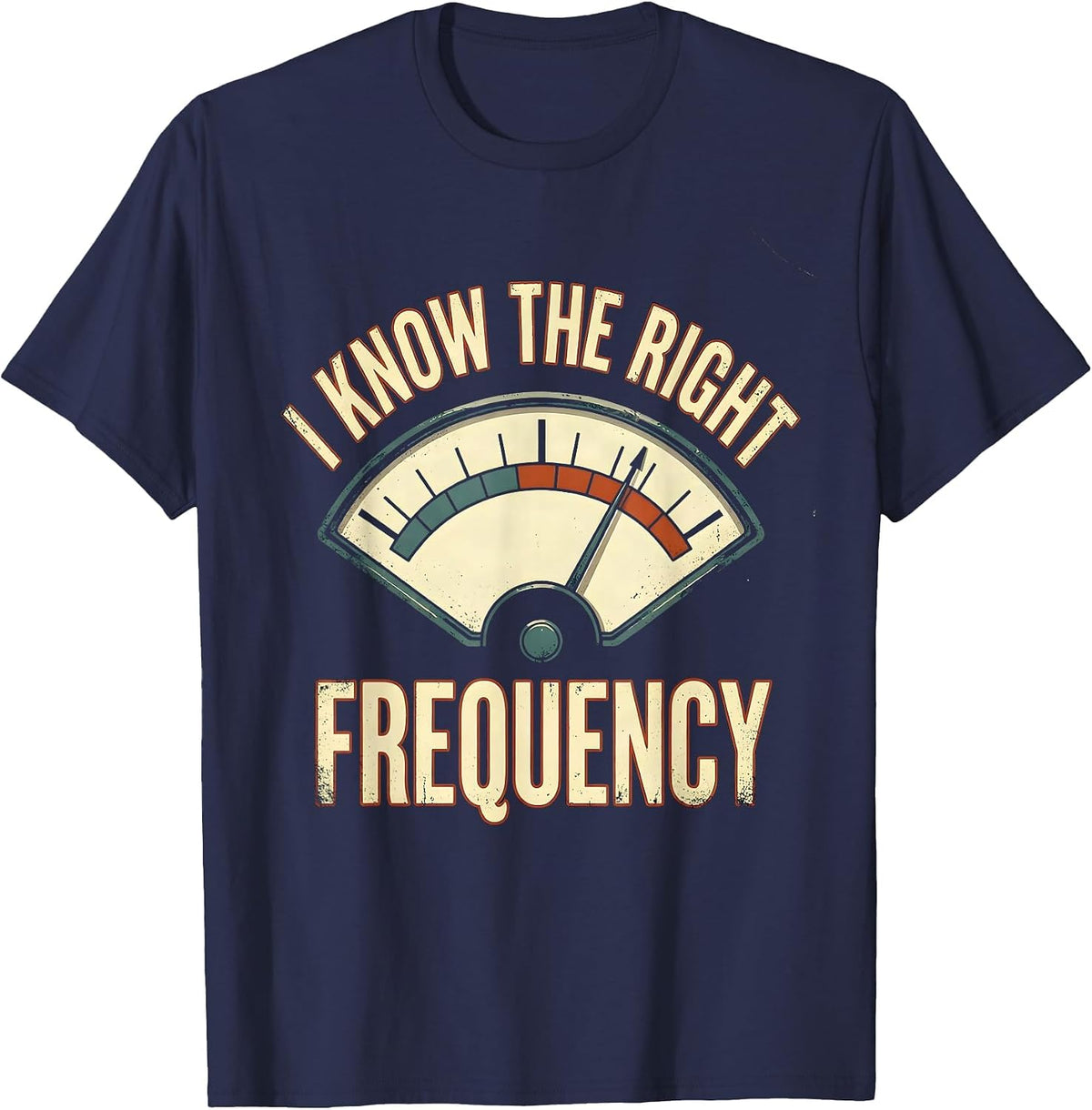 Men's I Know The Right Frequency Vintage Ham Radio Operator Humor T-Shirt - Navy Blue