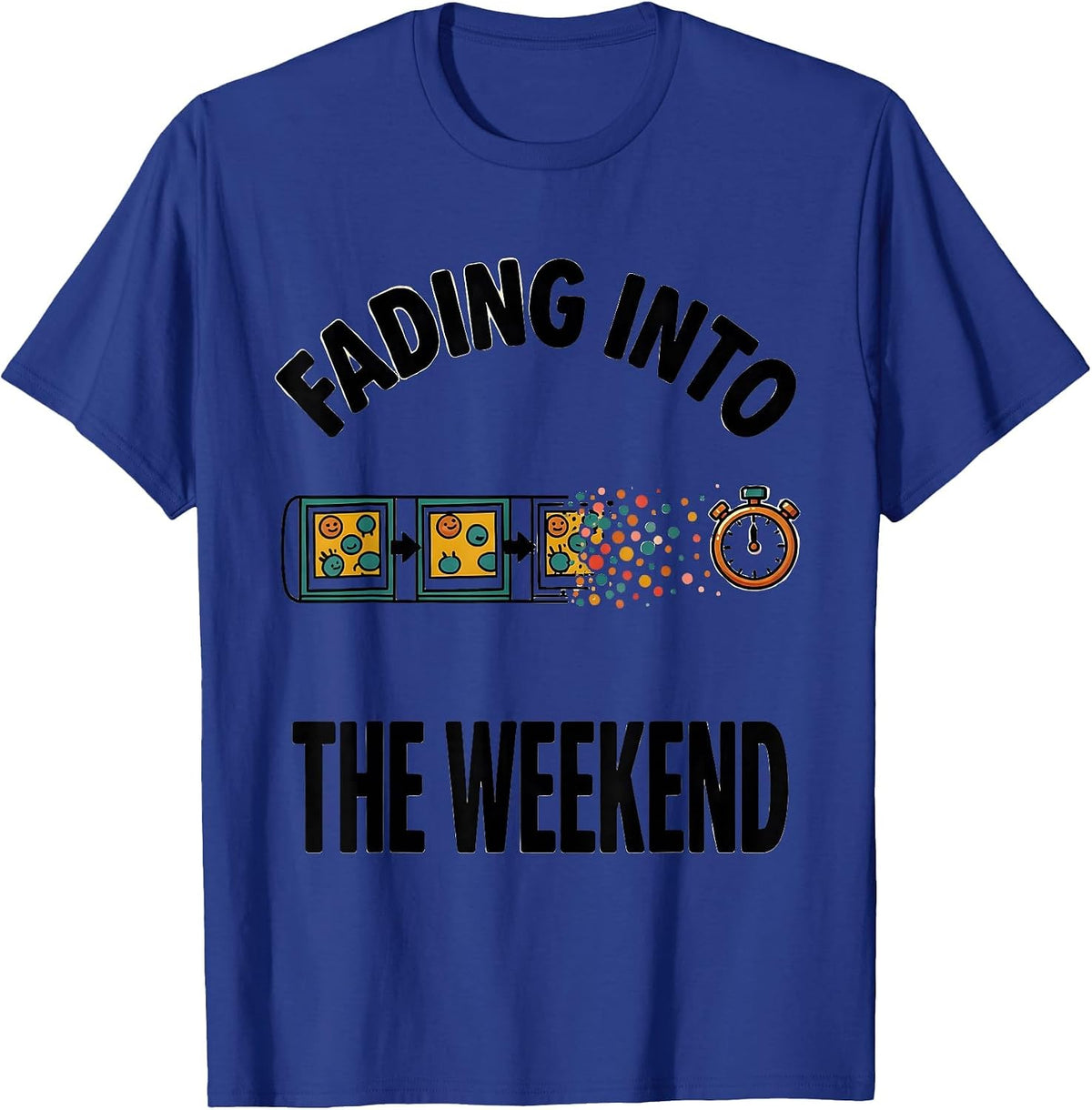 Men's Fading Into The Weekend Cartoon ABA Behavior Analyst RBT T-Shirt - Royal Blue