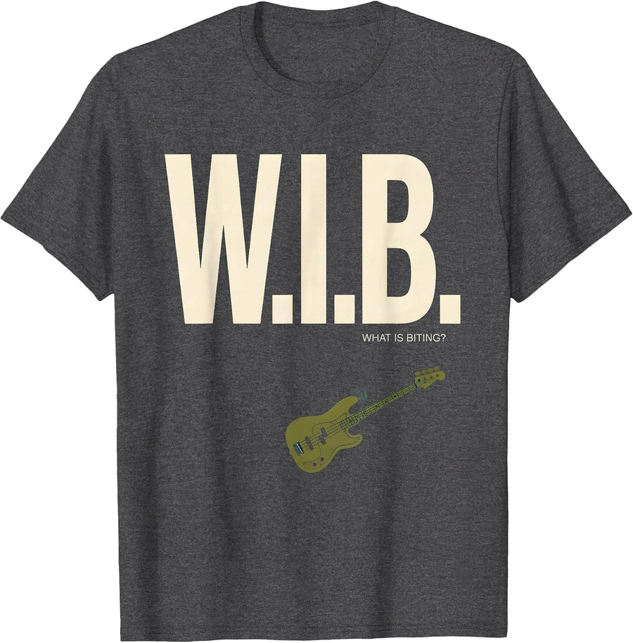 Men's W.I.B. Funny Fishing Humor Bass Angler Gift for Boys T-Shirt - Dark Heather Grey
