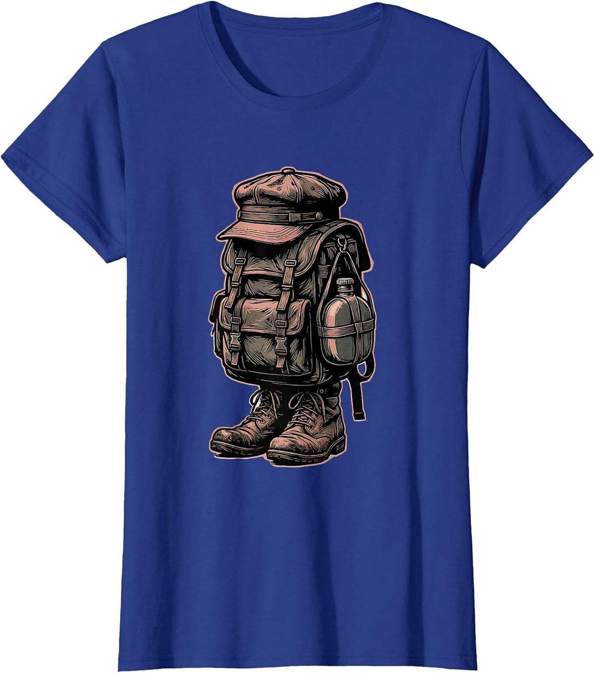 Women's Union Forage Cap Reenactor Civil War History Buff T-Shirt - Royal Blue