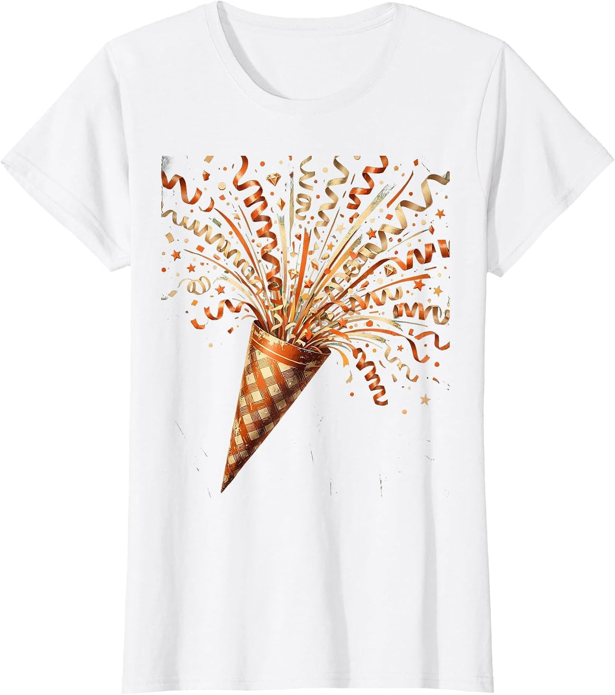 Women's Birthday Party Popper Confetti Celebration Design T-Shirt - White
