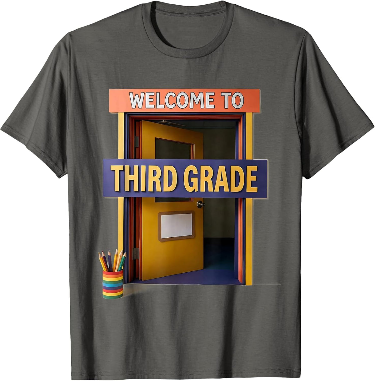 Men's Welcome To Third Grade Retro Third Grade Vibes Back To T-Shirt - Asphalt Grey
