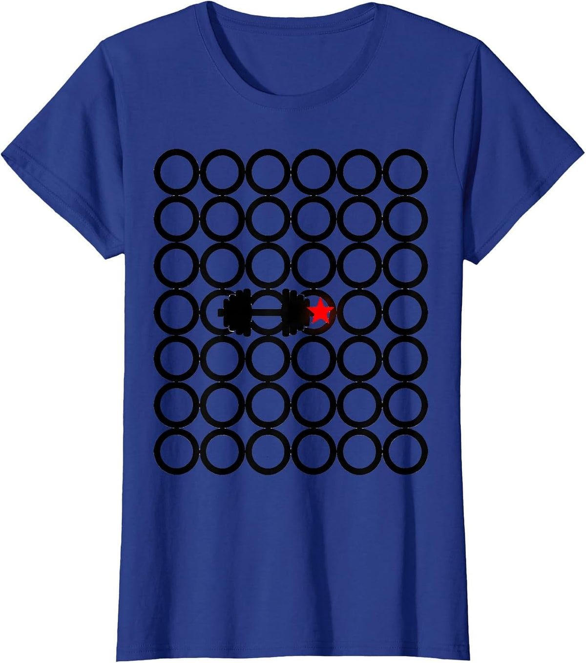 Women's Loaded Ring Grid Funny Gym Workout Christmas Novelty T-Shirt - Royal Blue