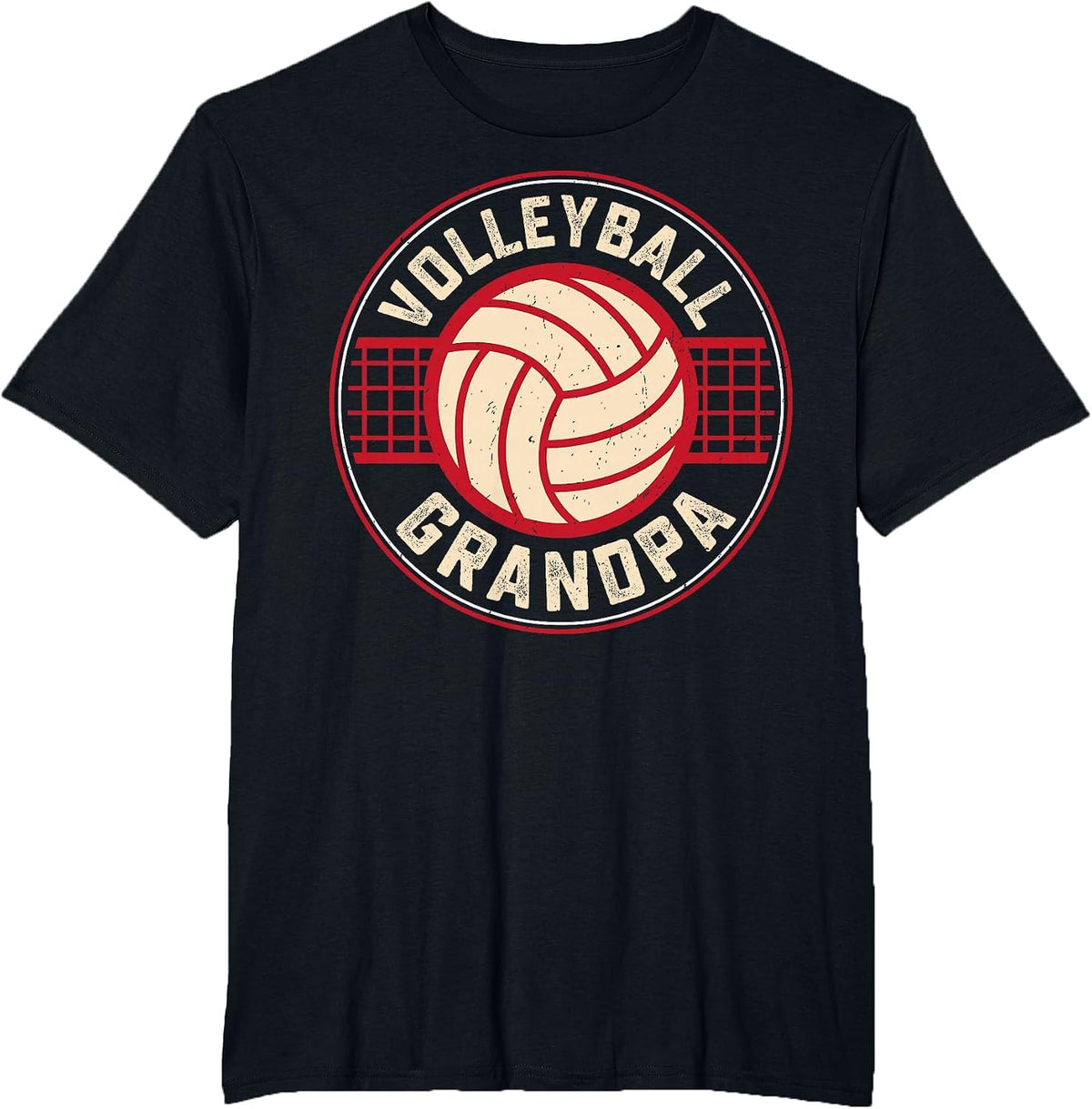 Volleyball Grandpa Fathers Day Volleyball Lover Grandfather T-Shirt - Black