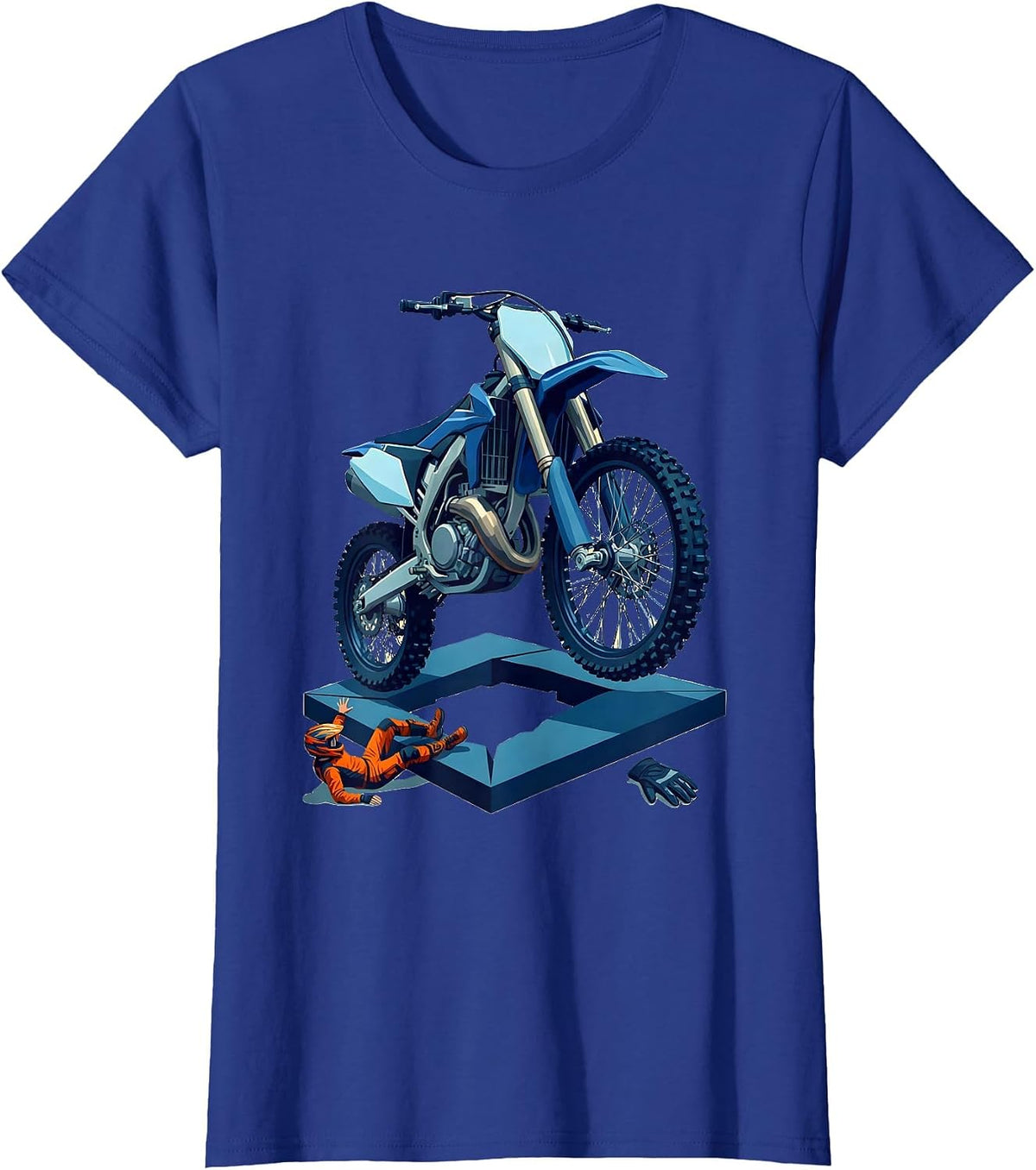 Women's Motocross Bike Crash Humor Dirt Bike Rider Gift T-Shirt - Royal Blue