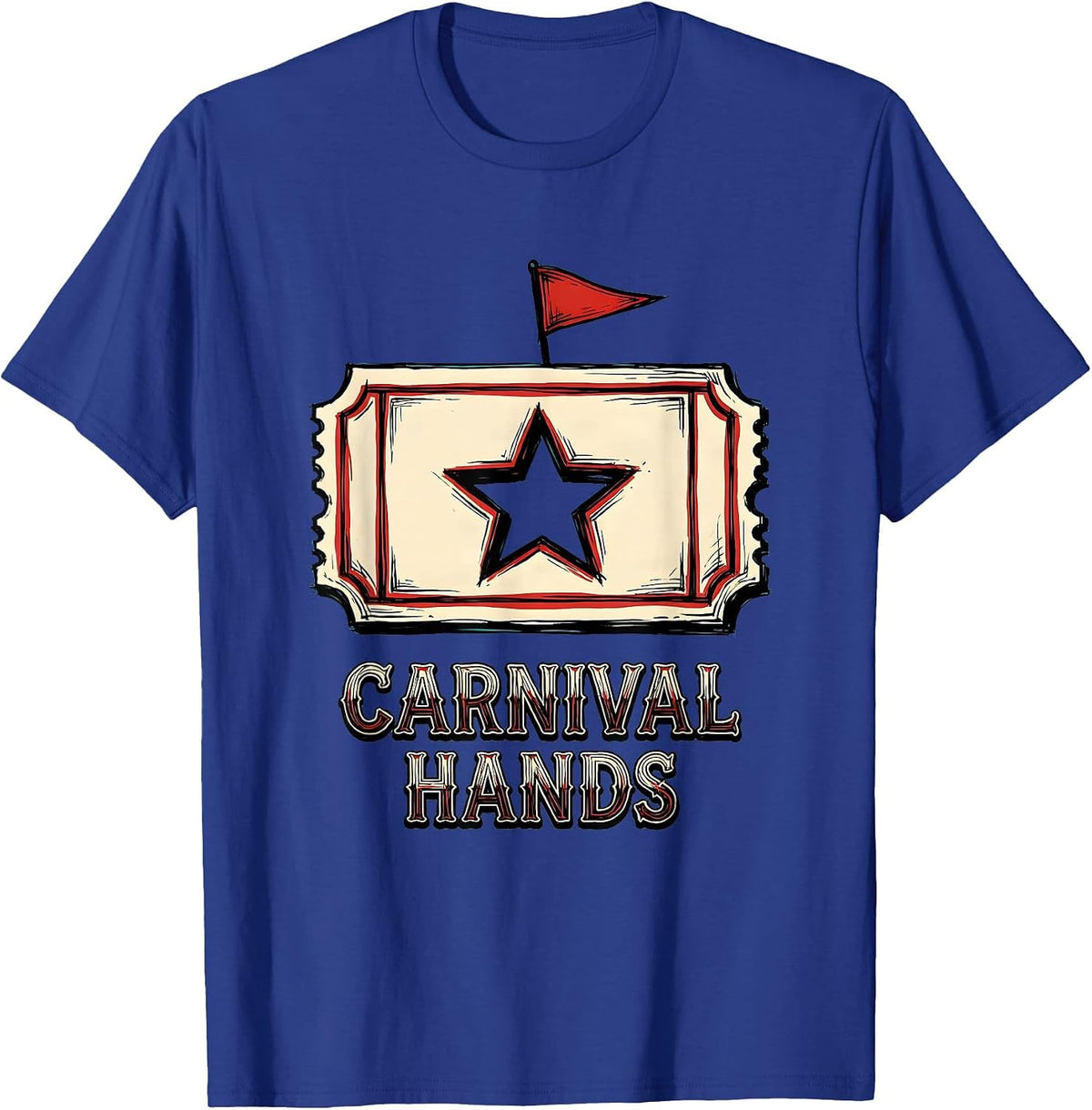 Men's Carnival Hands Sign Painter Showcard Circus Crew Birthday T-Shirt - Royal Blue