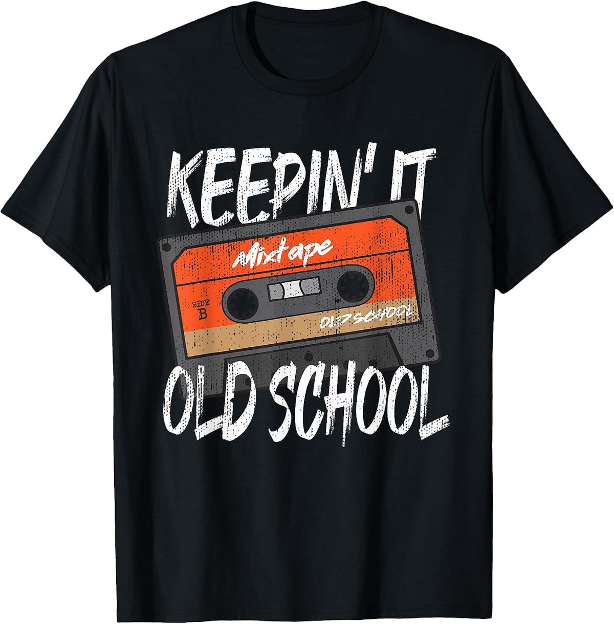 Old School Hip Hop 80s 90s Vintage Mixtape Cassette Tape T-Shirt - Black