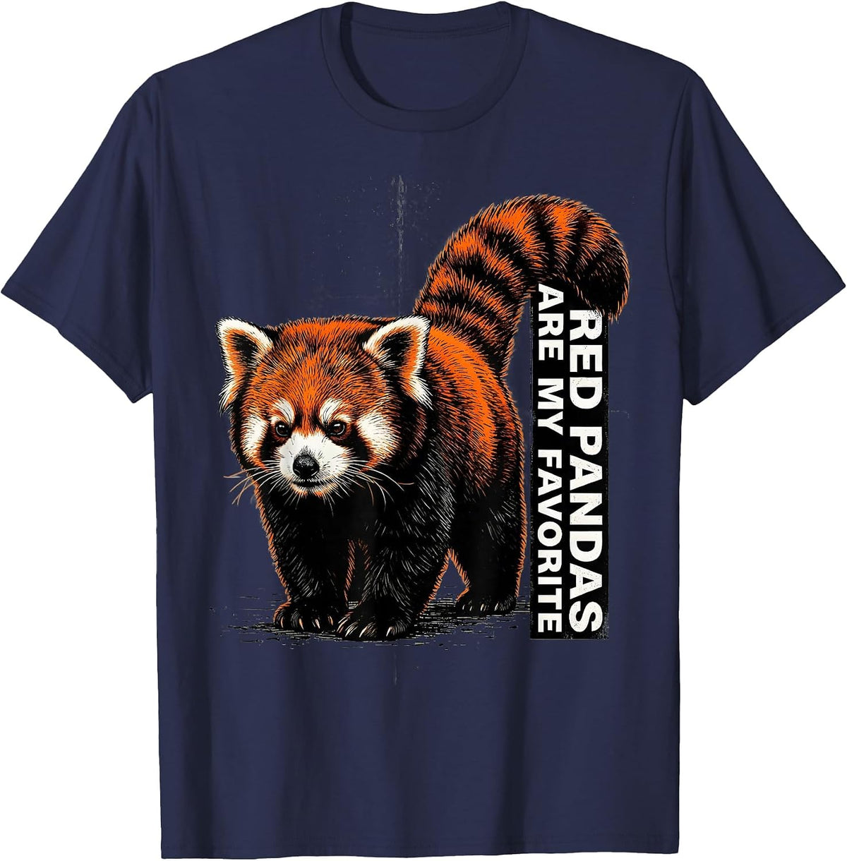 Men's Red Pandas Are My Favorite Streetwear Cute Animal Lover Gift T-Shirt - Navy Blue