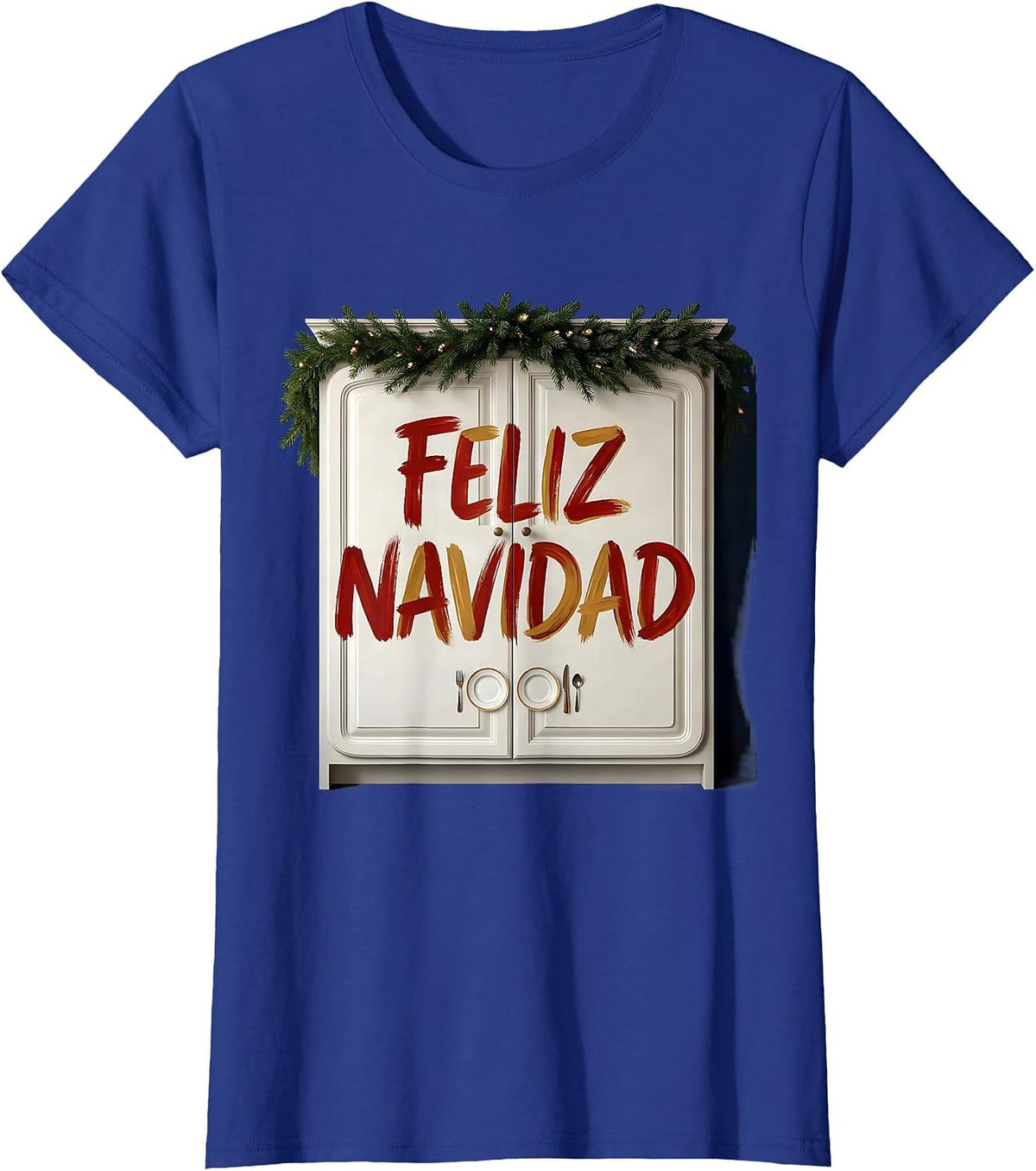 Women's Feliz Navidad Spanish Mexican Christmas Family Matching T-Shirt - Royal Blue