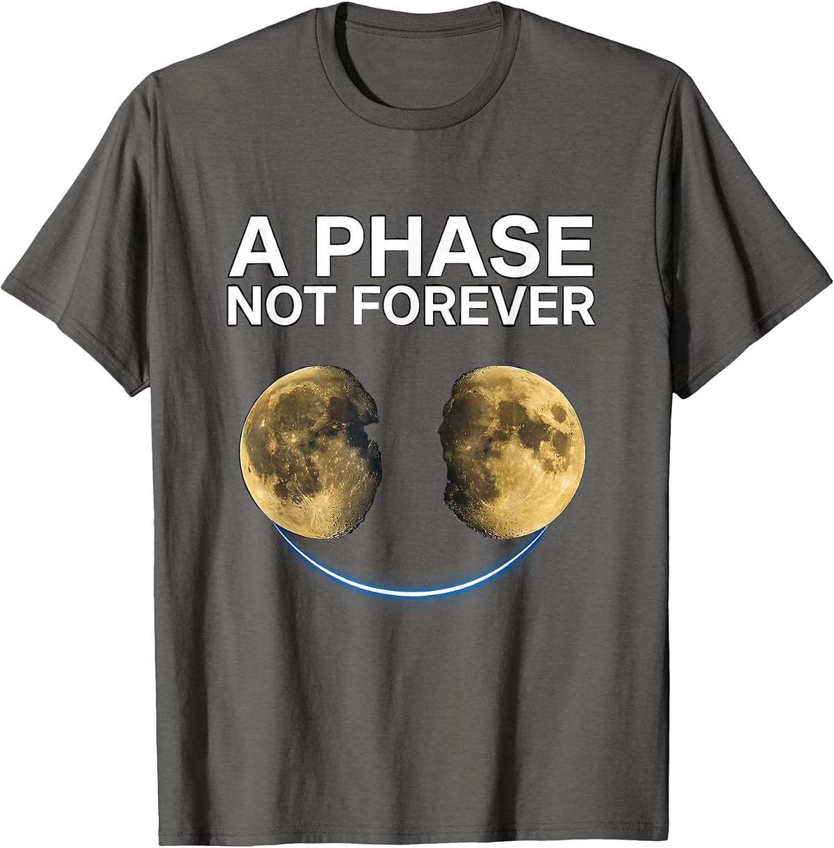 Men's A Phase Not Forever Cosmic Moon Phases Astronomy T-Shirt - Asphalt Grey