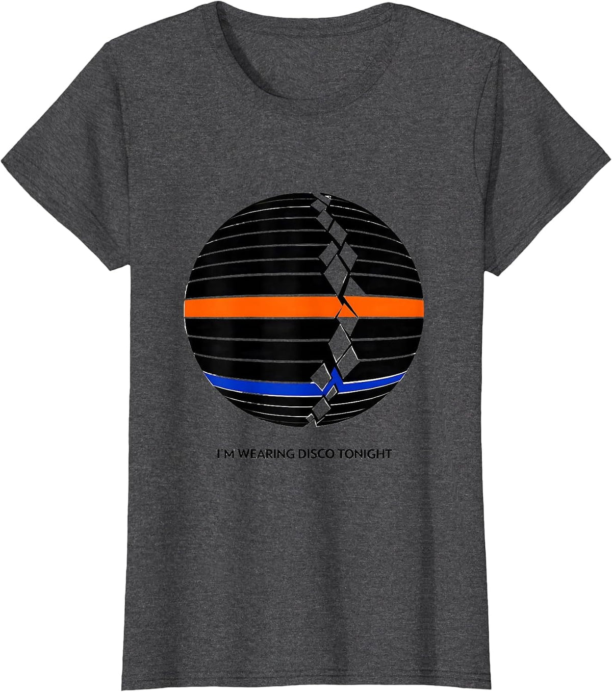 Women's I'm Wearing Disco Tonight Vintage Retro 70s Disco Party T-Shirt - Dark Heather Grey
