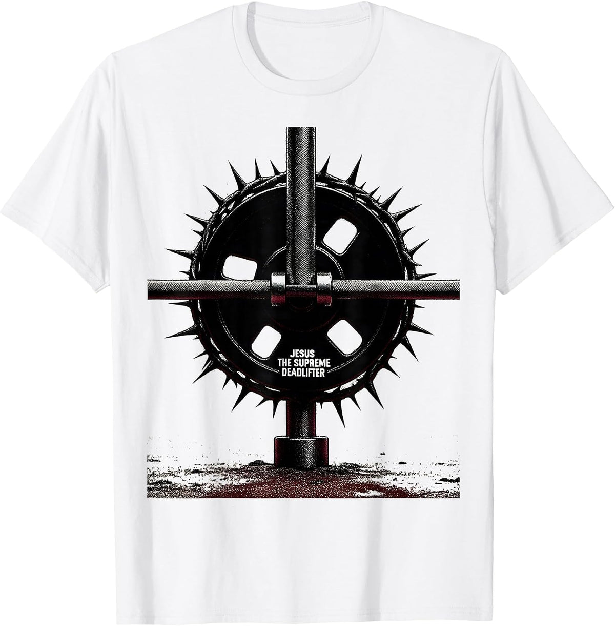 Men's Jesus The Supreme Deadlifter Funny Christian Gym T-Shirt - White
