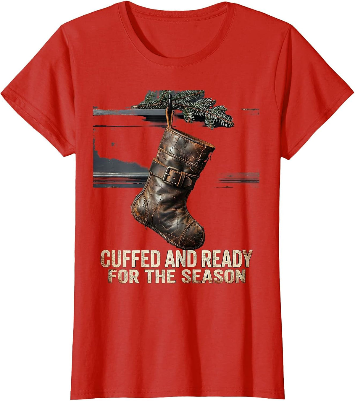 Cuffed And Ready For The Season Distressed Physical Therapy T-Shirt - Red