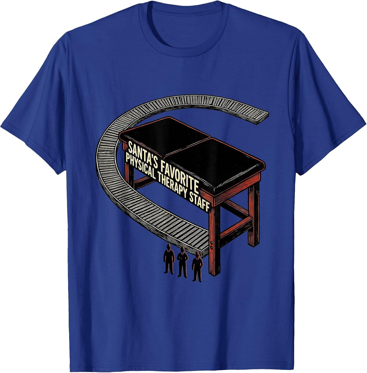 Men's Santa's Favorite Physical Therapy Staff Funny PT Gift T-Shirt - Royal Blue