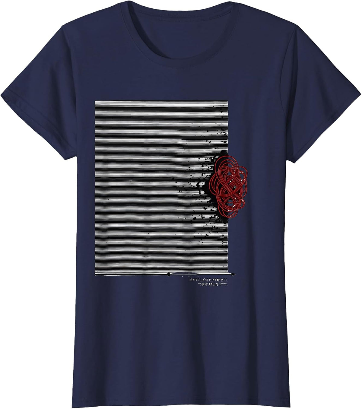 Women's First Layer Perfect Then Spaghetti Funny 3D Printing Geek T-Shirt - Navy Blue