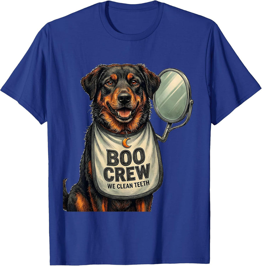 Boo Crew We Clean Teeth Funny Vet Tech Halloween T-Shirt - Royal Blue