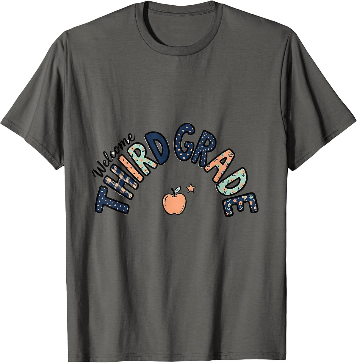 Welcome Third Grade Pastel Craft Back To School Kids T-Shirt - Asphalt Grey