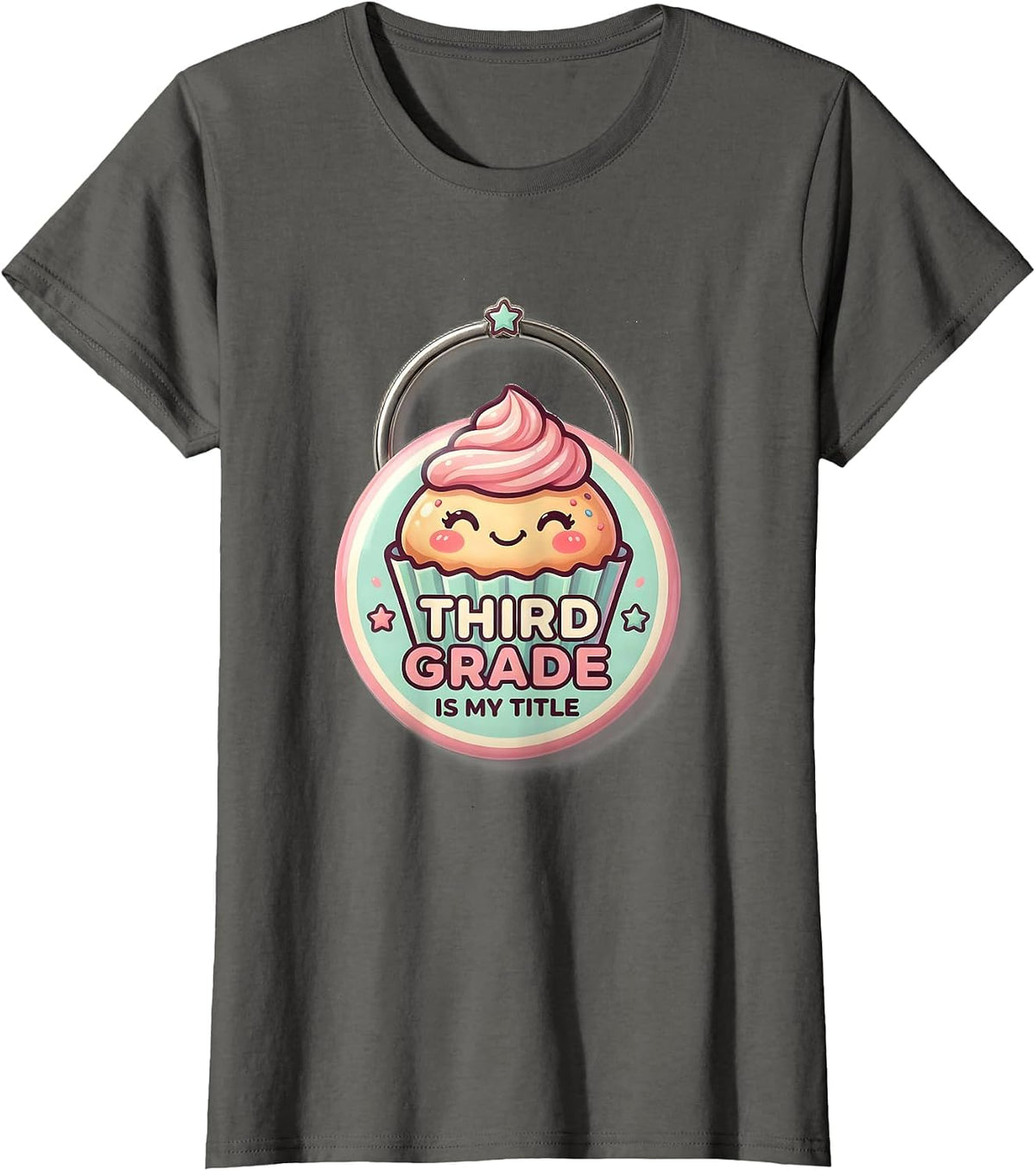 Women's Third Grade Is My Title Cute Kawaii Back To School First Day T-Shirt - Asphalt Grey