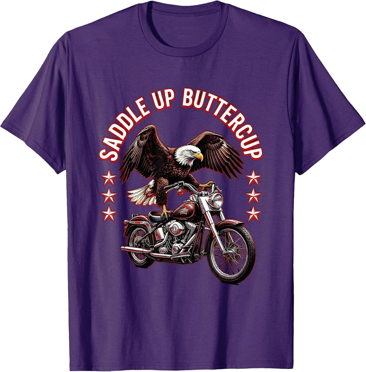 Men's Saddle Up Buttercup Cycling Bike Design T-Shirt - Purple